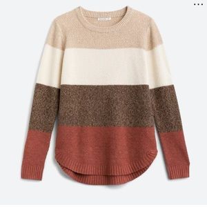 Color block textured sweater